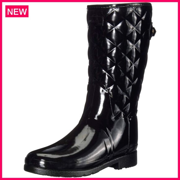 Ankle Rain Boots Waterproof Quilted Gloss Rubber Lightweight